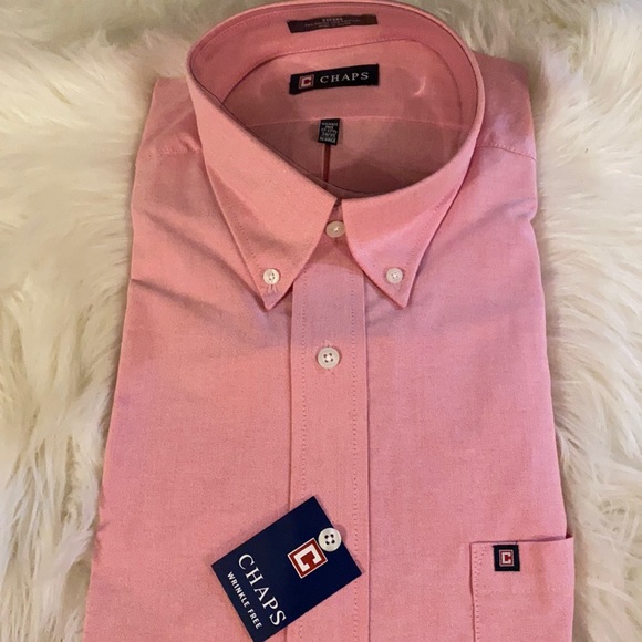New CHAPS dress shirt - Pink Size 17 1/2 34/35 - Picture 1 of 5